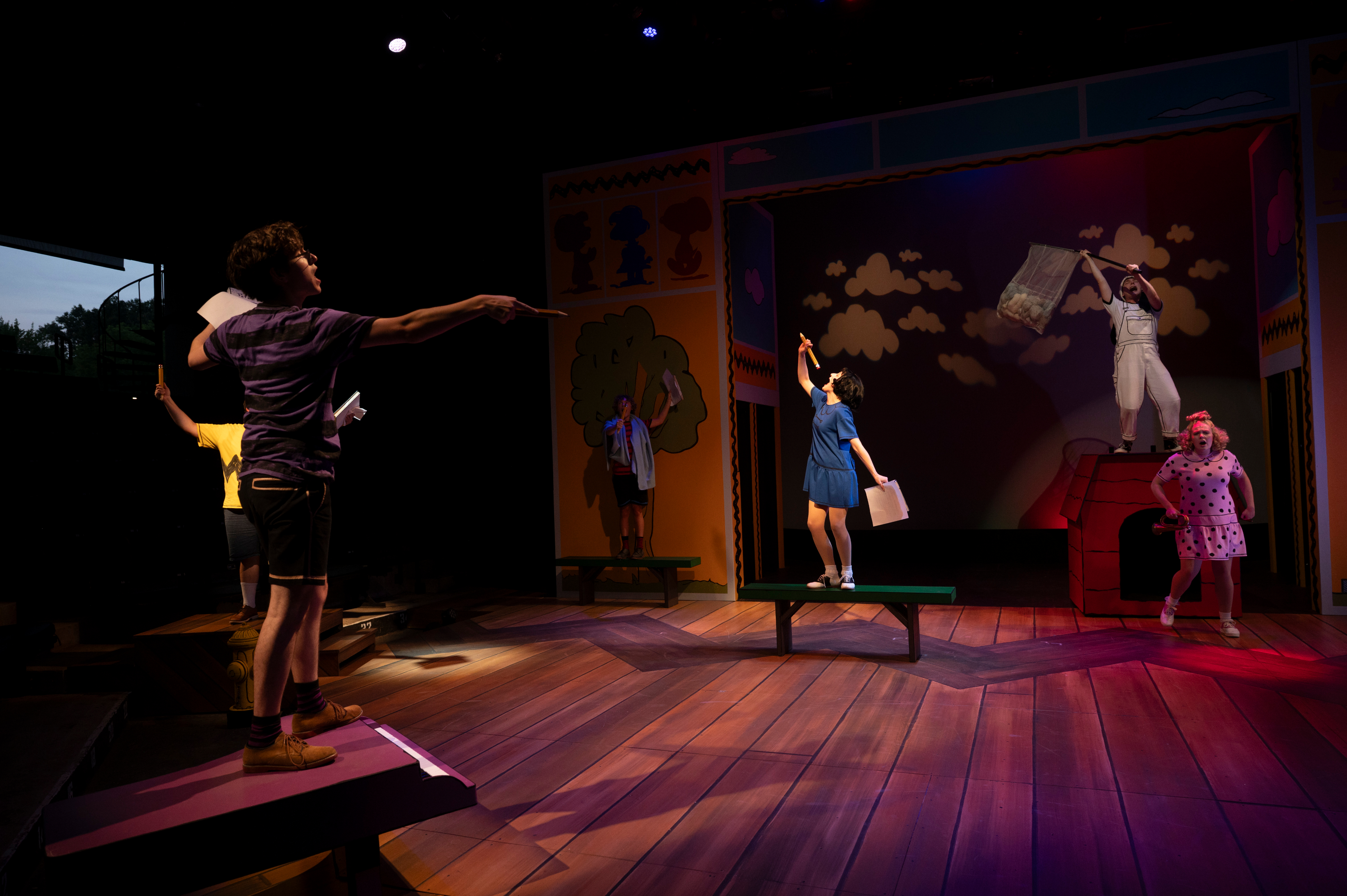 Three ballet dancers off stage