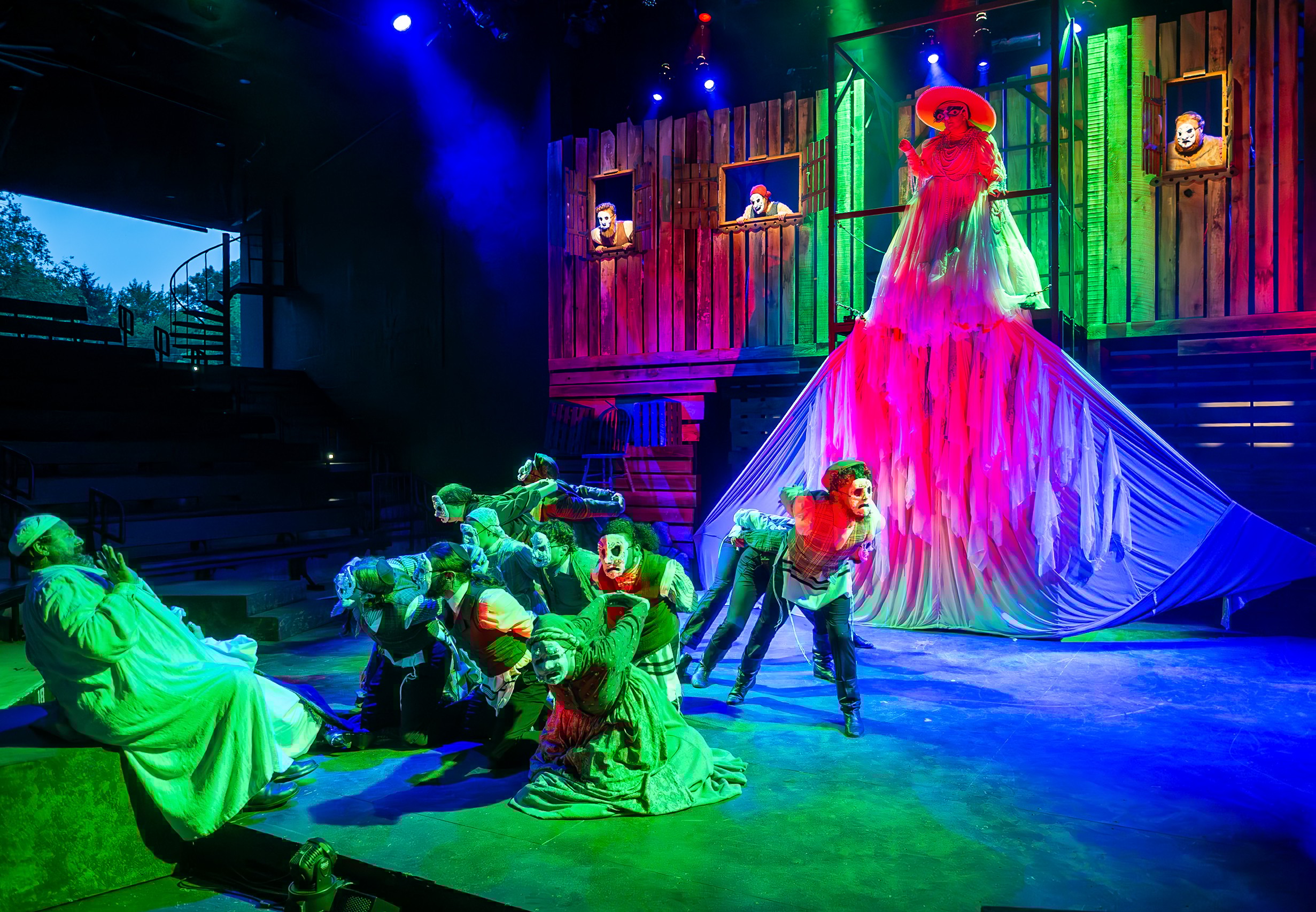 Three ballet dancers off stage