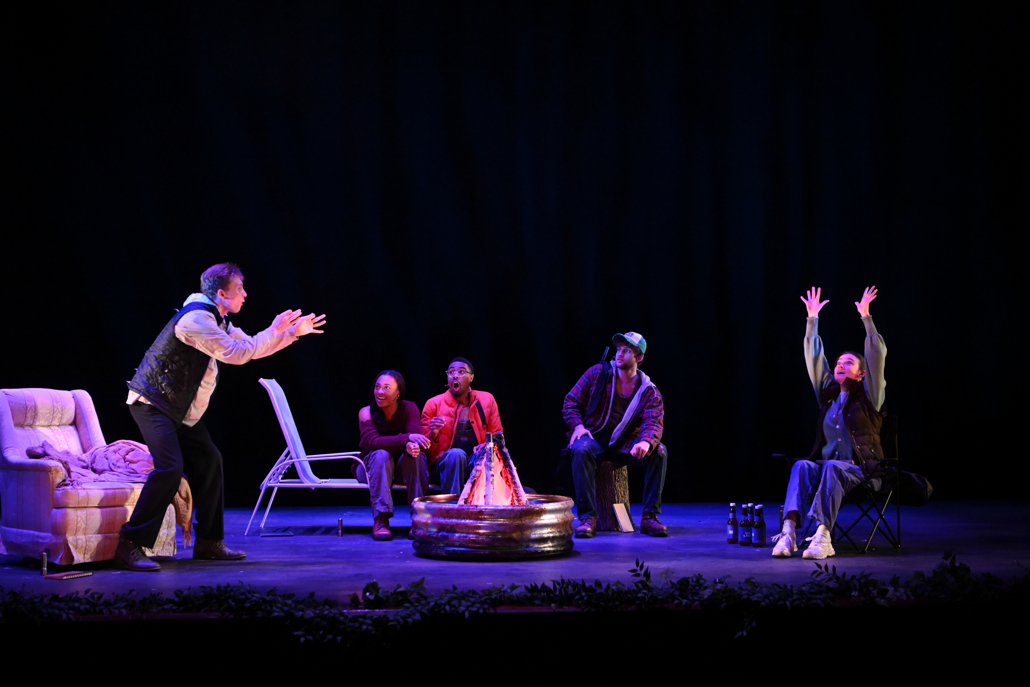 Three ballet dancers off stage