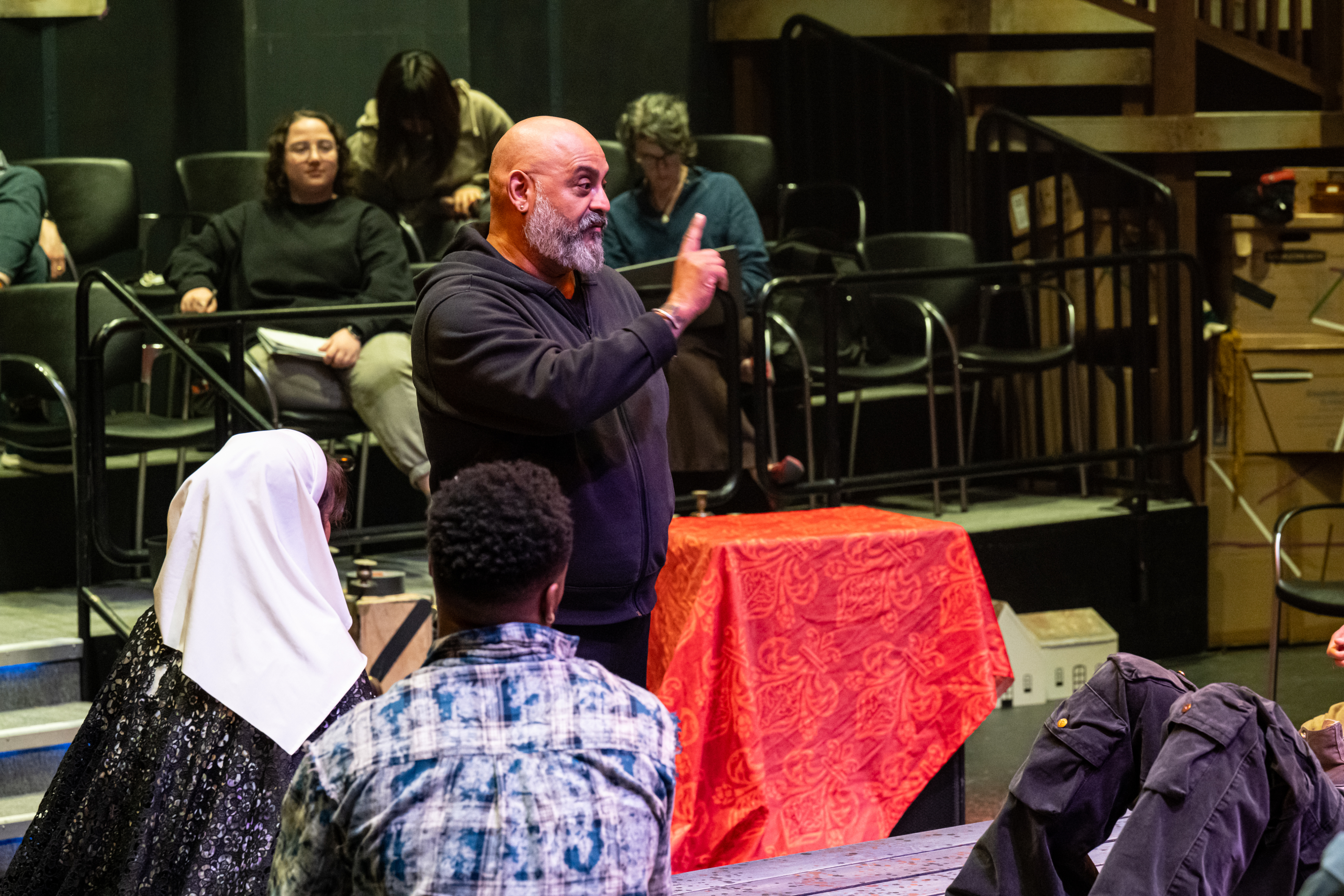 Three ballet dancers off stage