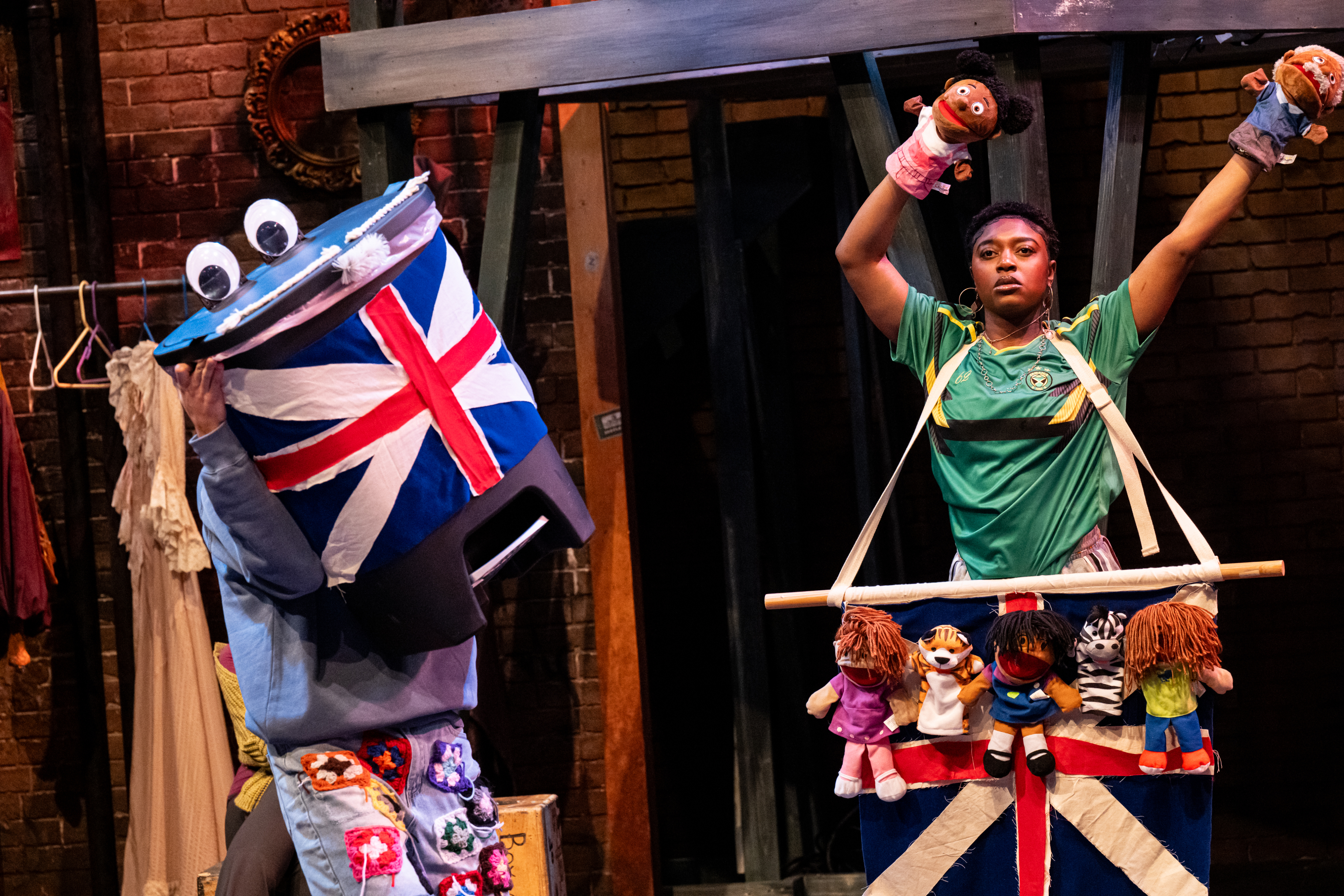 Three ballet dancers off stage